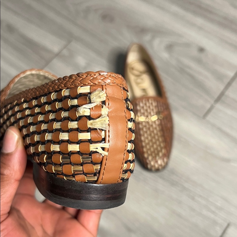 Sam Edelman Brown and Cream Woven Moccasins - Picture 4 of 16